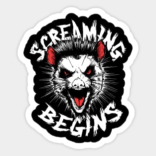 Screaming Begins - Possum 90s Inspired Sticker